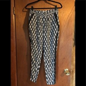 High waisted black and white pants